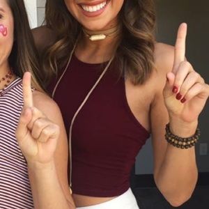 Tan & white wrap necklace